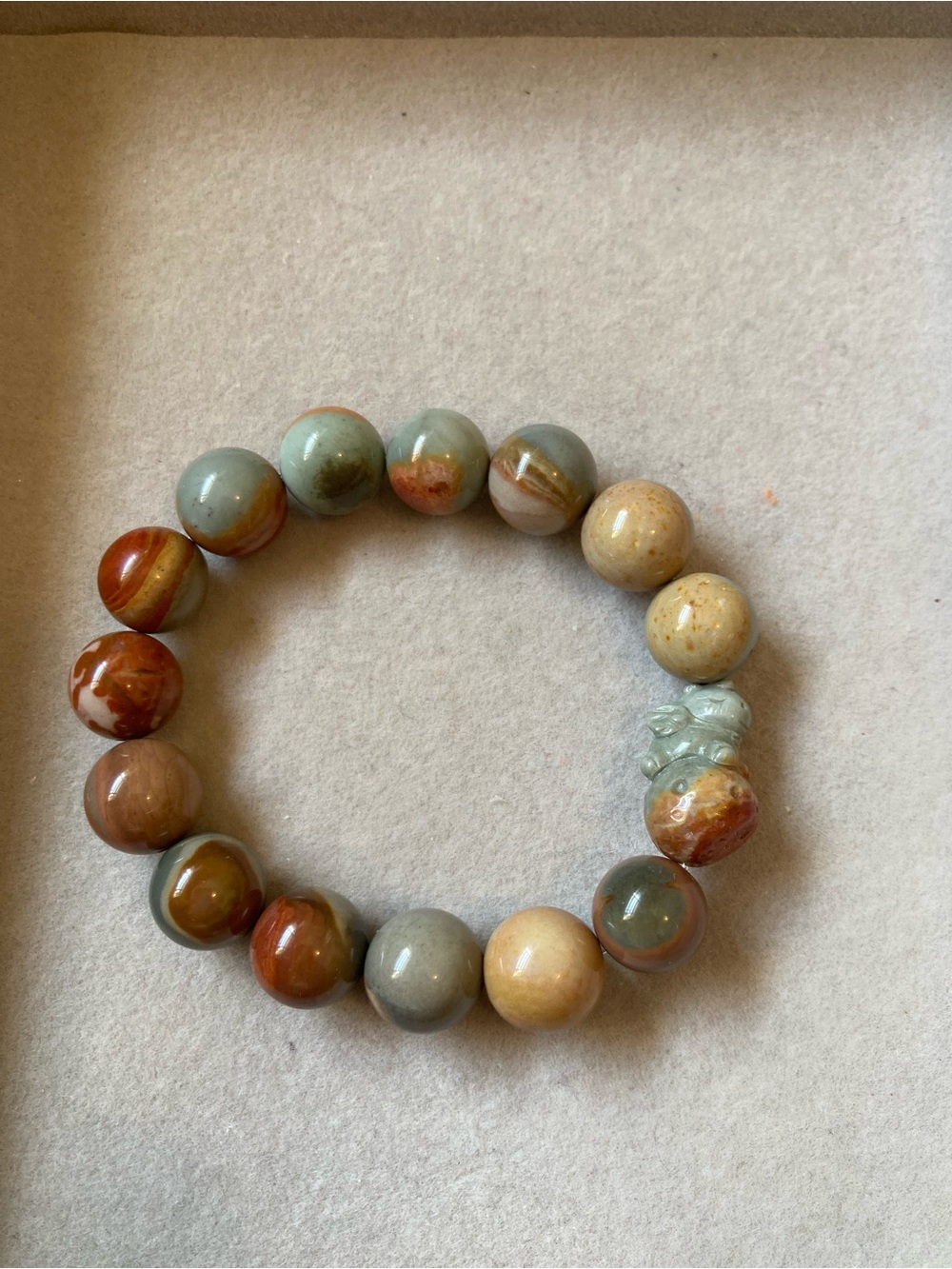 12mm Alashan natural stone Beaded Stretch Bracelet
